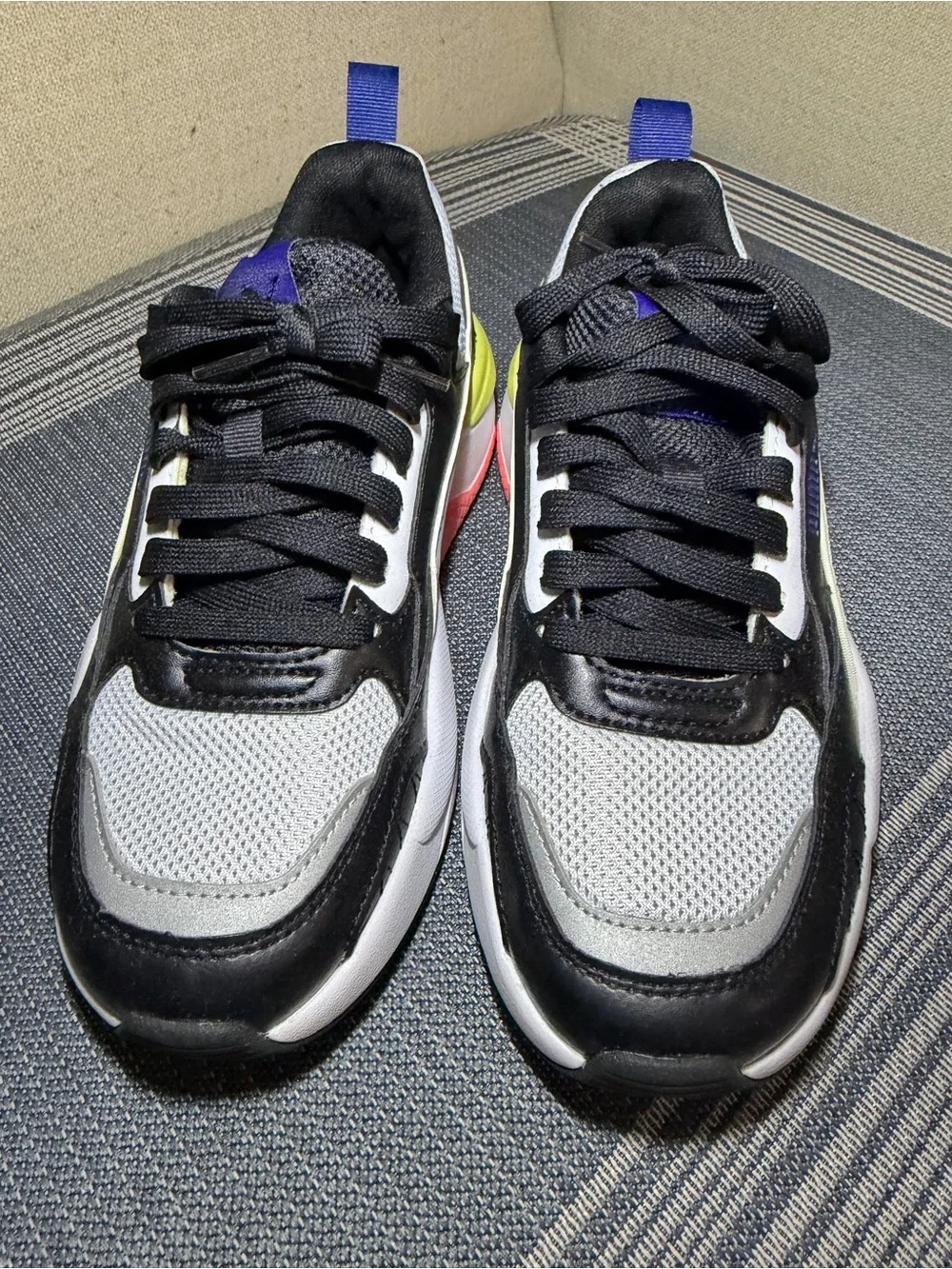 Puma Black, White & Coral Low-Top Athletic Sneaker